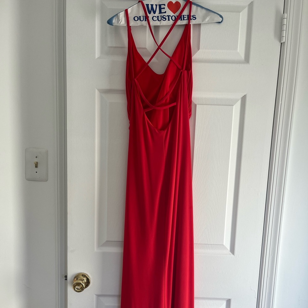 Worn 1 x and dry cleaned Laundrey by Shelli Segal red maxi dress, size 6.